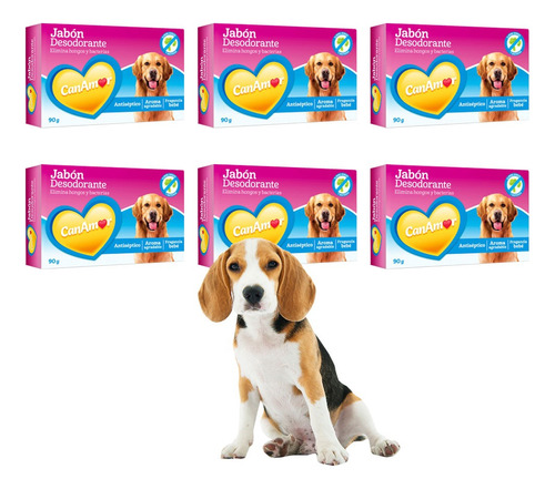 Jabón Desodorante Perros 90g X6 Unidades Canamor