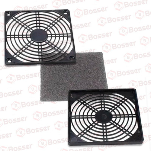 Imagen 5 de 10 de Reja Plastica C/ Filtro Bosser Para Cooler 4 PuLG 120x120mm