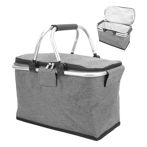 Cesta Aislada Compras Picnic Con Manija Aluminio Plegable  