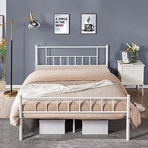 Base De Cama 13 PLG Matrimonial Blanco Yaheetech