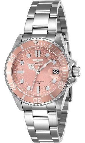 Reloj Invicta 43546 Pro Diver Dama Cuarzo Rosa Color de la correa Plateado