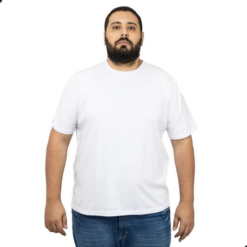 Camiseta Masculina Plus Size Básica Esportiva Lisa Dry Fit
