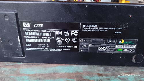 Gabinete Slim Hp Compac Pavilion Slimline S5250la Negro (Usado)