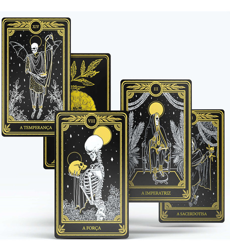 Baralho Tarot Marselha Negro 22 Cartas + Manual Quimbanda