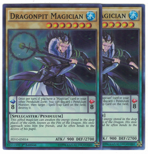 Yugioh 2x Dragopit Magician Super 1st Pevo-en014