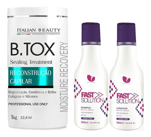 Kit Botox Italiano Redutor De Volume Profissional Alisamento