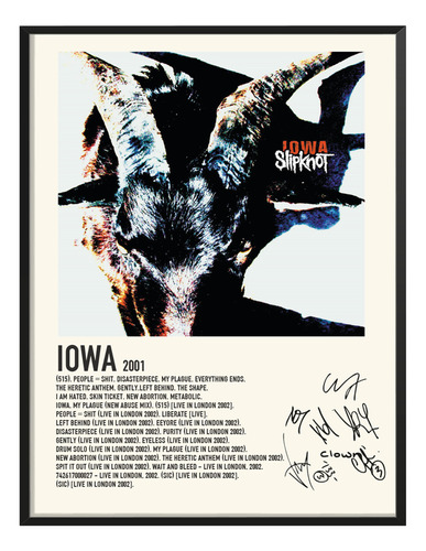 Cuadro Slipknot Album Music Tracklist Exitos Iowa