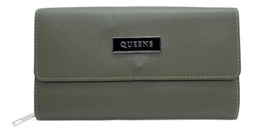 Queens Billetera Mujer Cuero Sintético Urbana Qw19 Verde