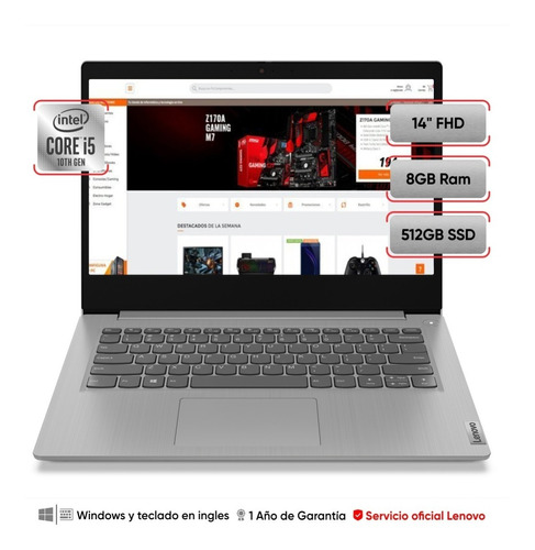 Notebook Lenovo Core I5 14´ 8gb 512gb Ssd Nuevo