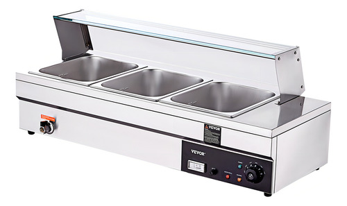 Vevor Calentador De Alimentos 3*12qt 1500w 3 Sartene