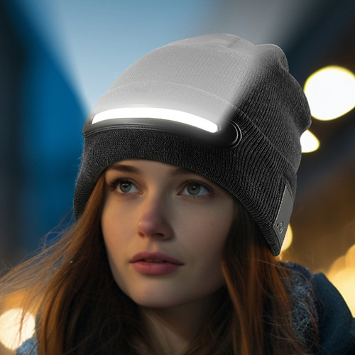 Gorra De Punto Cálido A Prueba De Frío Con Iluminación Led U