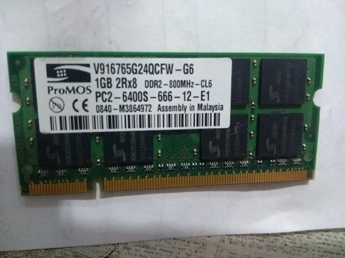 Memoria Ddr2 Sodimm 1 Gb 800 Mhz Notebook