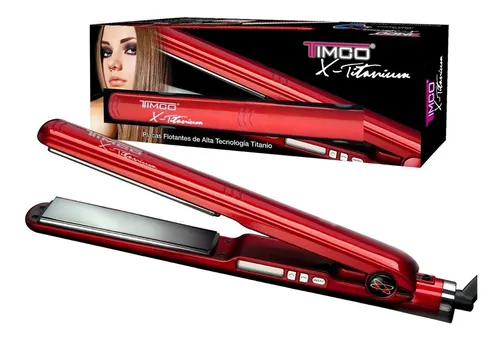 Plancha De Cabello Profesional Timco® X-titanium Con Funda Roja Timco  TIT-230R