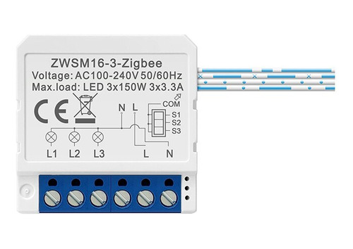 Módulo De Interruptor Zigbee Inteligente Avatto Tuya 3 Vias