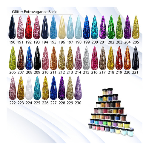 Glitter Extravagance Para Uñas 11 Colores A Elegir