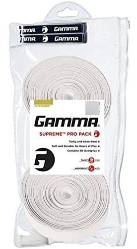 Sobregrip Gamma Supreme Pro Paquete - 30 Apretones, Blanca.