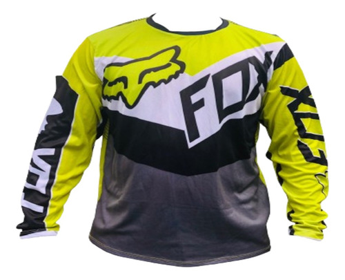 Sudadera Motos Fox Amarillo Y Gris 