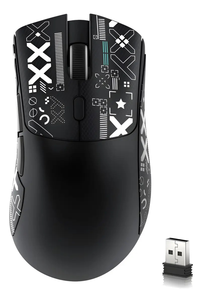 Attack Shark Mouse Para Jogos Sem Fio R1,conexão De Três Mod Cor Adesivo Preto E Antiderrapante