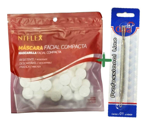 Kit Máscara Desidratada Compacta 50un E Extrator Inox Duplo