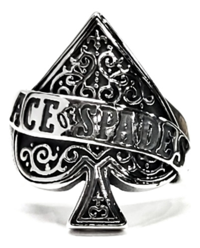 Anillo Pica Ace Of Spades Filigrana Acero Quirurgico 316l