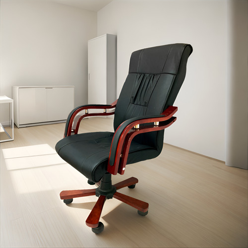 Silla Giratoria Eco Cuero Gas Oficina Escritorio Ejecutiva Color Negro