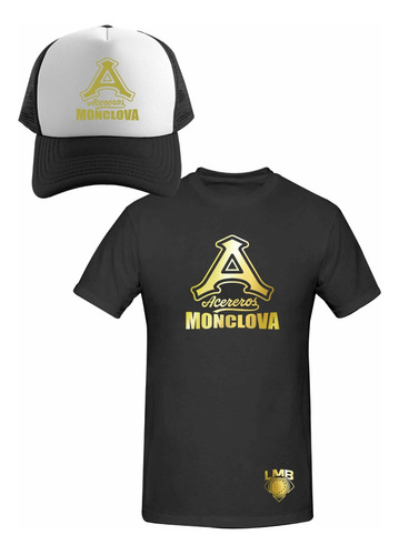 Kit Playera + Gorra Mod Acereros De Monclova Lmb Gold