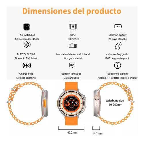 Reloj Inteligente Nfc Serie Ultra Para Hombre Y Mujer Call S