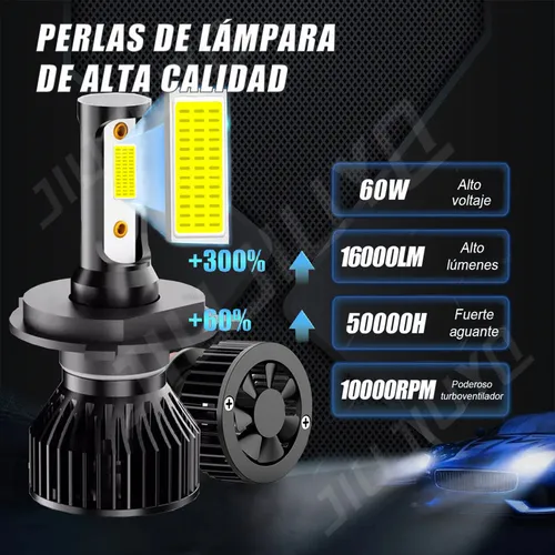 Dp. H4 Blanco Kit Faros Led Luz Alta Y Baja Para Hyundai