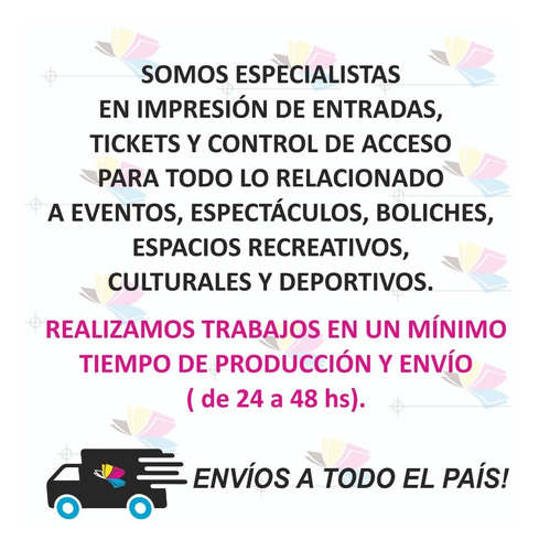 Imagen 3 de 3 de Entradas Tickets Para Eventos Full Color X 2000
