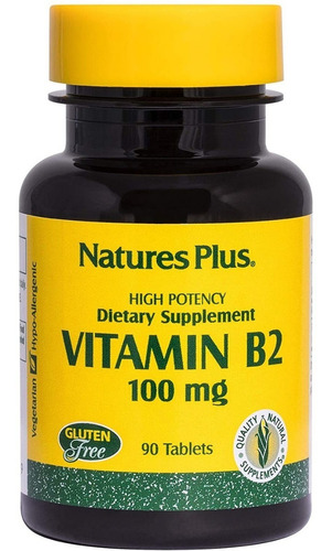 Vitamina B2 90tab Nature's Plus - Unidad a $3350