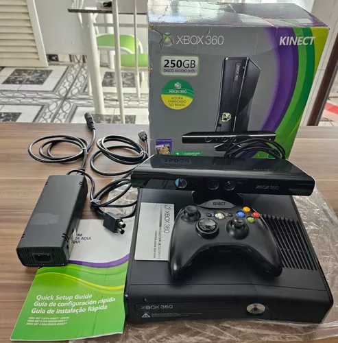 Xbox 360 Slim Bloqueado+kinect+2 Controles+31 Jogos Originais Em Hd -  Desconto no Preço