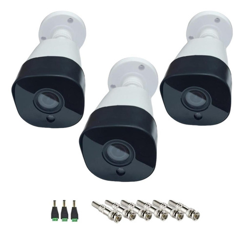 Kit 3 Câmeras Ahd - 2.0 Full - Lente 2.8mm E Conectores