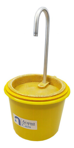 Bebedouro Tipo Fonte Para Gatos Acqua Cats Com Filtro Bivolt Cor Amarelo