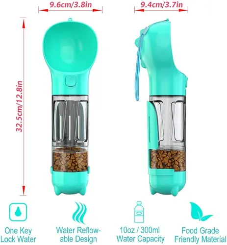 Dispensador Multifuncional Mascotas Agua Comida Bolsa Pala