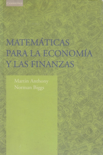 Matemáticas Para La Economía Y Las Finanzas Martin Anthony