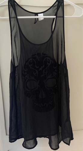 Musculosa Negra H&m Talle 36 M Transparente