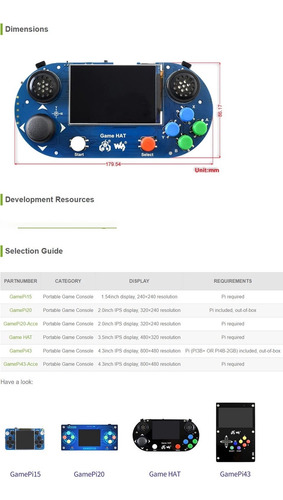 Waveshare Game Hat Compatible Con Raspberry Pi