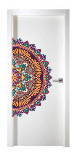 Vinilo Medio Mandala Decorativo Mural Pared 1mx50cm Modelo B