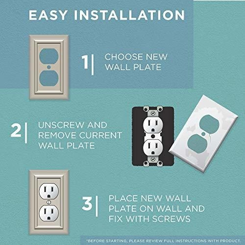 Laton W10400 Square Doble Decorador Placa Pared Switch