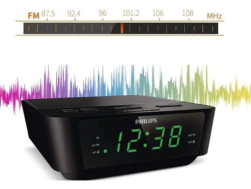 Radio Reloj Despertador Philips Fm Alarma Pantalla Led 