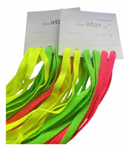 Cordones Fluo X 12 Pares- 60cm - 3 Colores