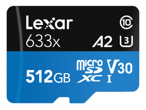 Cartão de memória Lexar LSDMI512GBBAP633A  High-Performance 633x com adaptador SD 512GB