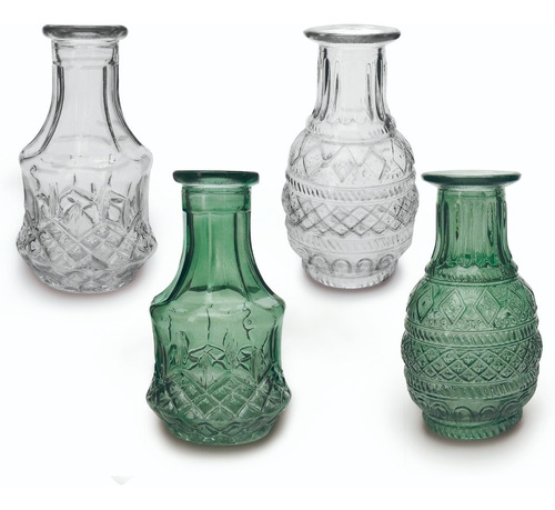 Imagem 1 de 4 de Mini Vaso Decorativo Vidro Afrodite 17cm 4 Peças Mimo Style