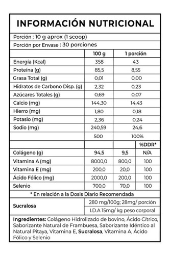 Imagen 2 de 4 de Colágeno Hidrolizado - Beauty Collagen 300gr - Procollagen