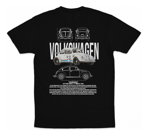 Playera Carro Vocho Volkswagen Herbie 53 Vw Fireskull