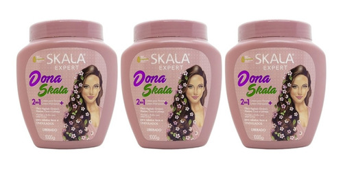 Skala Kit X3 Dona Máscara Vegana Crema Peinar 1kg 6c