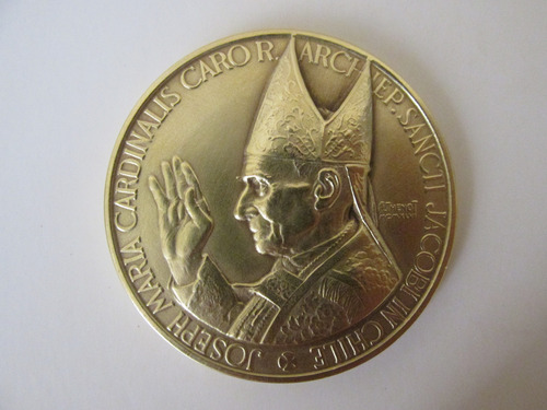 Antigua Medalla Primer Cardenal Chileno Jose Maria Caro 1947