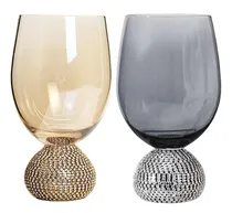 Comprar Copas De Vidrio Vino Diseño Diamante Sin Tallo Set 2 Piezas