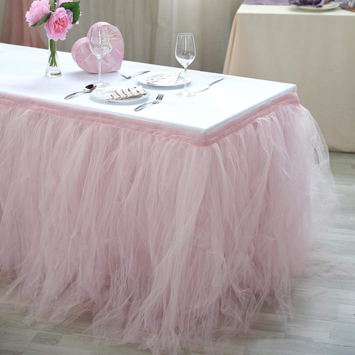 Falda Tutu Multipl Capa Tul Para Mesa Boda Fiesta Evento