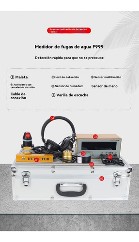 F-999h Detector Portátil De Fugas Subterráneas, Sensor